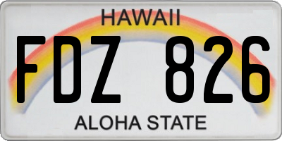 HI license plate FDZ826