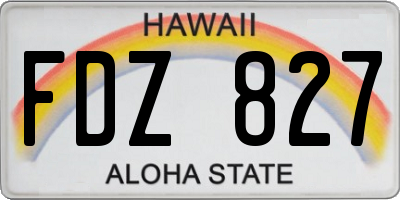 HI license plate FDZ827