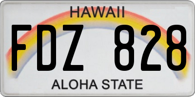 HI license plate FDZ828