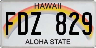 HI license plate FDZ829