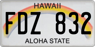 HI license plate FDZ832