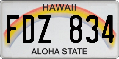HI license plate FDZ834