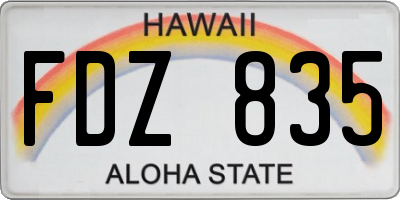 HI license plate FDZ835