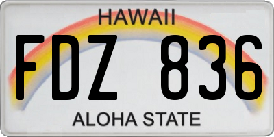 HI license plate FDZ836