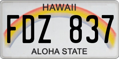 HI license plate FDZ837