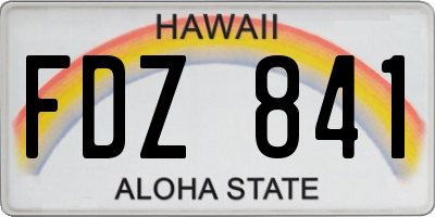 HI license plate FDZ841
