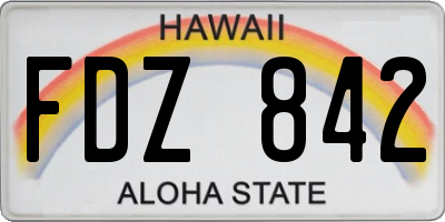 HI license plate FDZ842