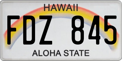 HI license plate FDZ845