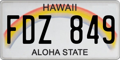 HI license plate FDZ849