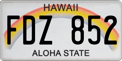 HI license plate FDZ852