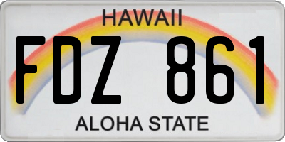 HI license plate FDZ861