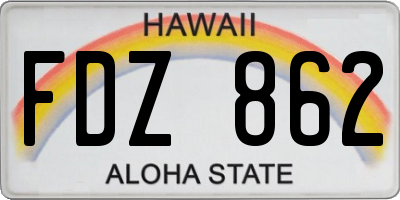 HI license plate FDZ862