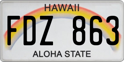 HI license plate FDZ863