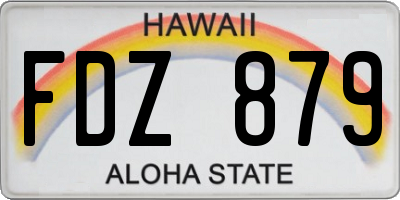 HI license plate FDZ879