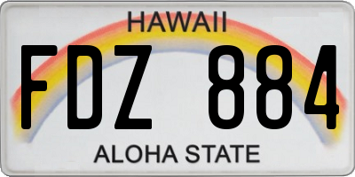 HI license plate FDZ884