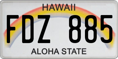 HI license plate FDZ885