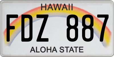 HI license plate FDZ887