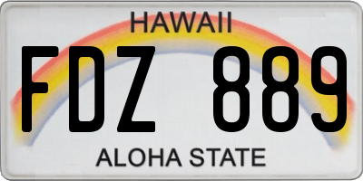 HI license plate FDZ889