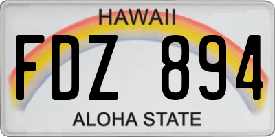 HI license plate FDZ894