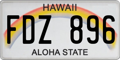 HI license plate FDZ896