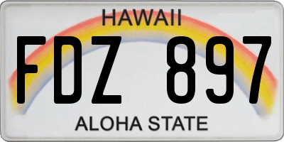 HI license plate FDZ897