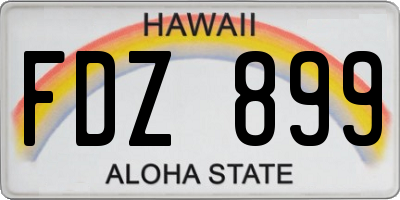 HI license plate FDZ899