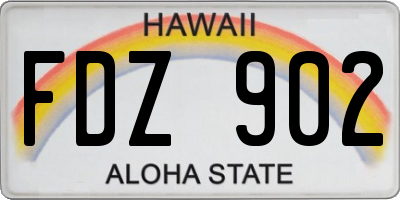 HI license plate FDZ902
