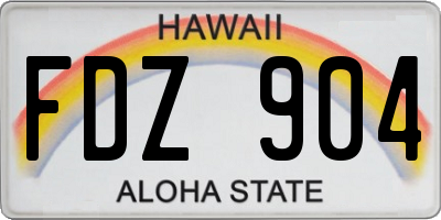 HI license plate FDZ904