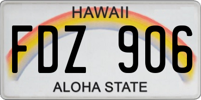 HI license plate FDZ906