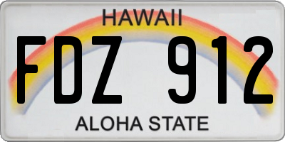 HI license plate FDZ912