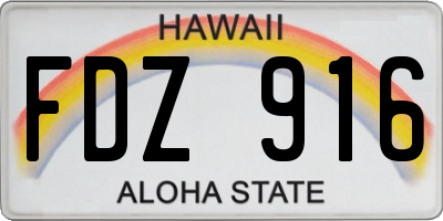 HI license plate FDZ916