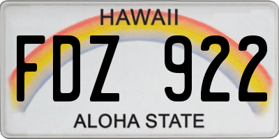 HI license plate FDZ922