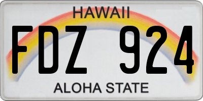 HI license plate FDZ924