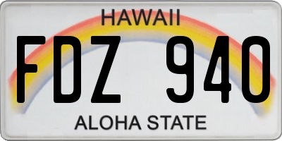HI license plate FDZ940
