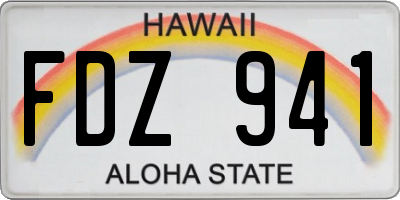 HI license plate FDZ941