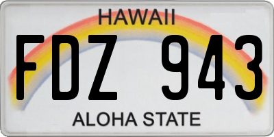 HI license plate FDZ943