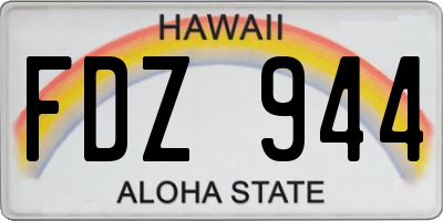 HI license plate FDZ944