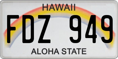 HI license plate FDZ949
