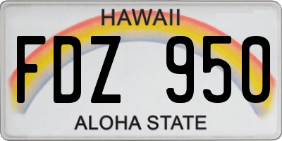 HI license plate FDZ950