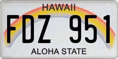HI license plate FDZ951