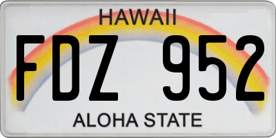 HI license plate FDZ952