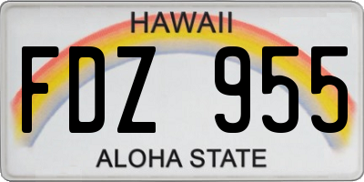 HI license plate FDZ955