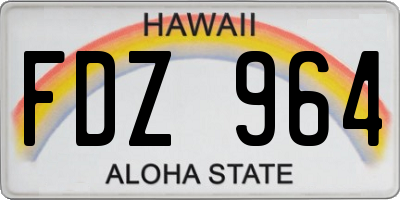 HI license plate FDZ964