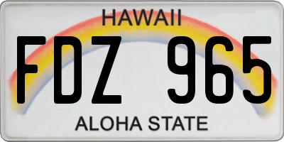 HI license plate FDZ965