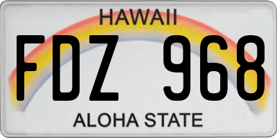 HI license plate FDZ968