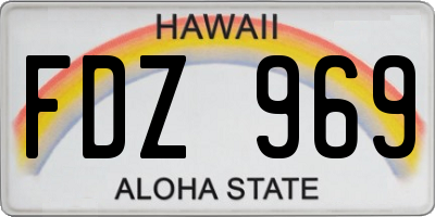 HI license plate FDZ969