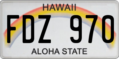 HI license plate FDZ970