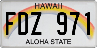 HI license plate FDZ971