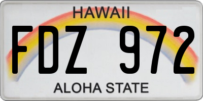 HI license plate FDZ972