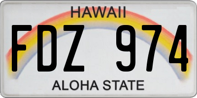 HI license plate FDZ974